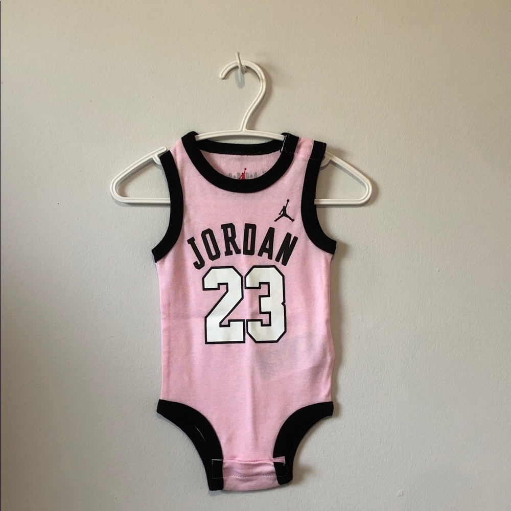 Jordan Pink & Black 23 Baby Bodysuit One-Piece